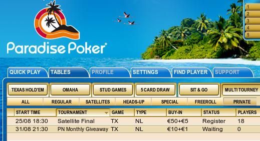 Play for a Sony Laptop, LCD TV, iPod Touch and Cash at Paradise Poker! 101