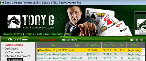 !Hoy a las 22:30, Freeroll de 5.500$ para la PokerNews Cup en Tony G Poker! 101