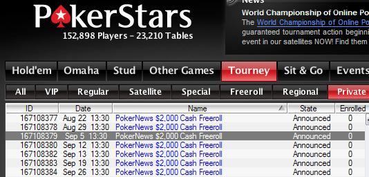 Más y más torneos freeroll de 2.000$ en premios de PokerStars 101