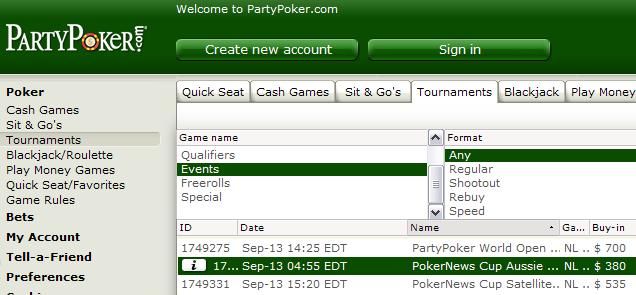 PartyPoker  Free 101