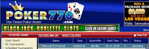 Hoje às 17:05 Torneio Semanal 0 Cash Freeroll na Poker770 101
