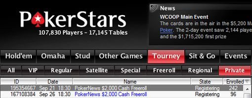Hoje às 18:30 ,000 Cash Freerolls na PokerStars 101