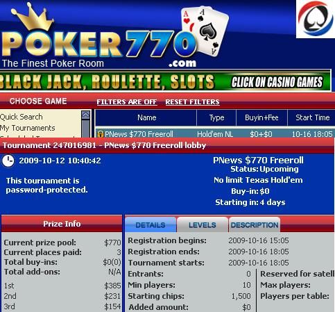 Hoje às 17:05 Torneio Semana 0 Cash Freeroll na Poker770 101