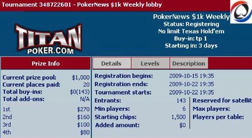 ,000 Cash Freeroll Series na Titan Poker 101