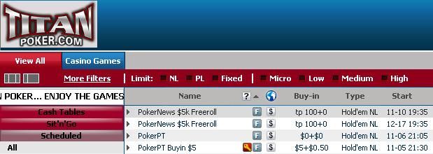 Incredible k CASH Freerolls for PokerNews at Titan Poker 101