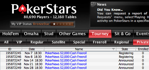 ,000 Cash Freerolls Exclusivos para Jogadores PokerNews 101
