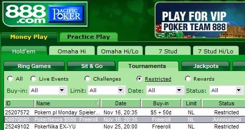 888 Poker 0 Cash Freerolls 101