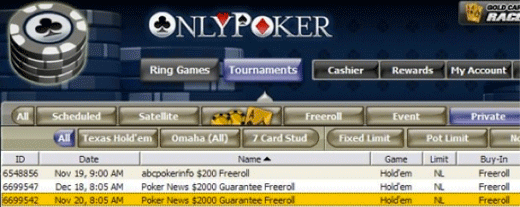 ,000 PokerNews Cash Freeroll na OnlyPoker 101