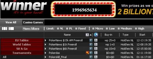 Winner Poker Lobby