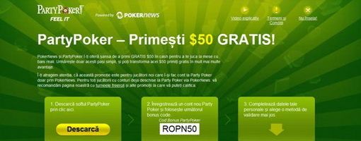 Ai de toate la Party Poker mâine: Freeroll de 00 și gratis 101