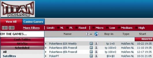 Poslední k freeroll od Titan pokeru 101