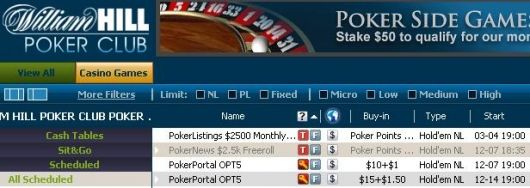 William Hill: ¡freeroll de 2.500$ el Domingo 24! 101