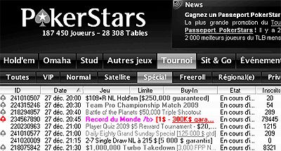 Poker Stars pulvérise son record du monde 101