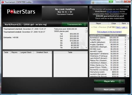 PokerStars gerina savo pačių pasaulio rekordą 101