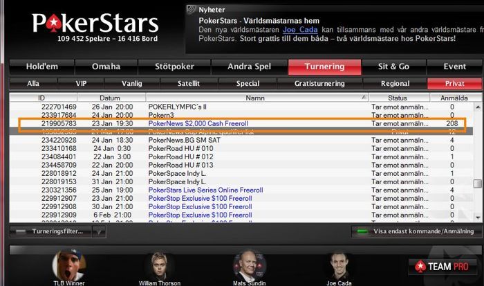 PokerStars lobby – PokerNews $2000 freerolls
