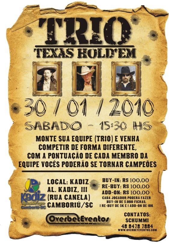 TRIO TEXAS HOLD'EM: Torneio de Trios em Camboriú 101