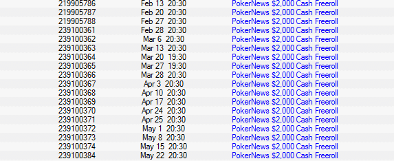 $2,000 PokerNews Фрийроли