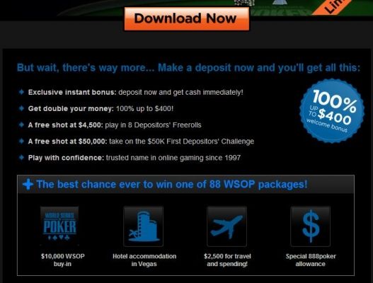 Vá às World Series of Poker 2010 com a 888 Poker 101