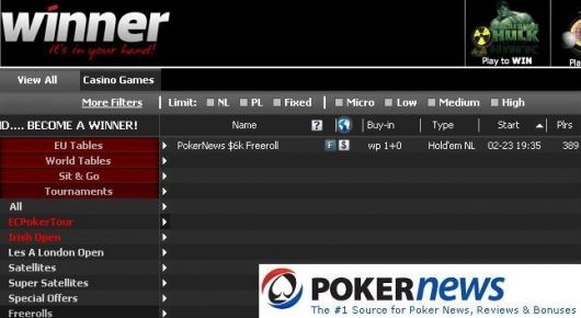 Winner Poker - Termina Hoje o Período de Qualificação para o Próximo Freeroll de .000 101