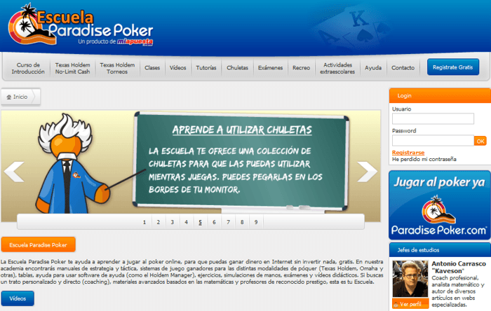 Escuela Paradise Poker: únete a los mejores para mejorar y ganar 101