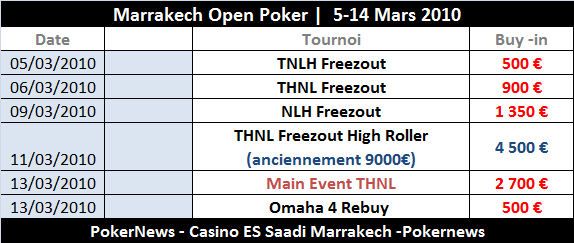 Tournois Marrakech Poker Open - Le Casino Marrakech Saadi devoile une surprise 101