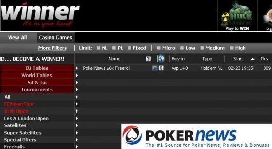 ,000 Freeroll na Winner Poker 101