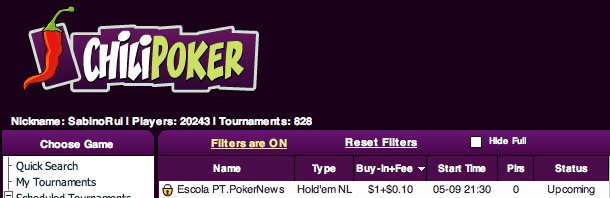 Liga PT.PokerNews - V Etapa a partir das 21:30 na ChiliPoker 101