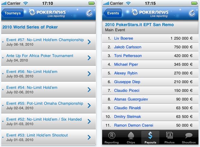 PokerNews Launches Live Reporting iPhone App 102