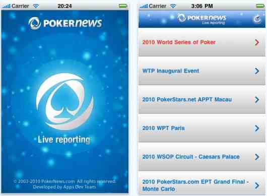 PokerNewsは実際の報告するiPhone Appを始めます。 102