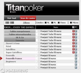 Titan Poker n'oublie pas les joueurs français (freerolls spécial France) 101