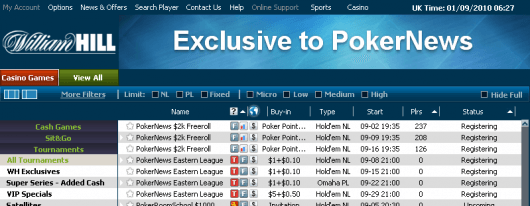 Pregătește-te pentru freerollul de 2.000$ de la William Hill. Doar trei cenți în rake... 101
