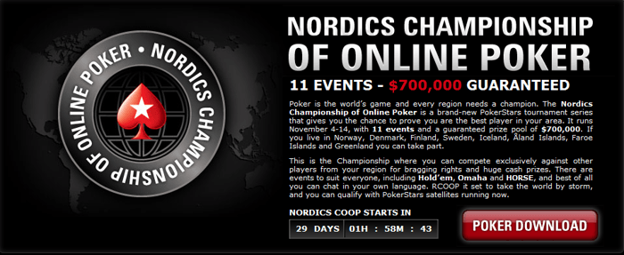Poker Stars lanserer : NORDICS CHAMPIONSHIP OF ONLINE POKER - NCOOP 101