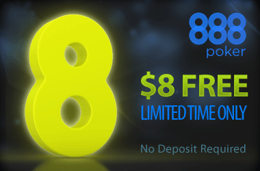 ¡Haz click en esta imagen para recibir 8$ gratis en tu nueva cuenta de 888 Poker!