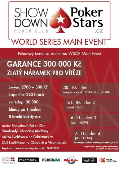 Zahrajte si strukturu WSOP Main Event s Showdownem a Pokerstars 101