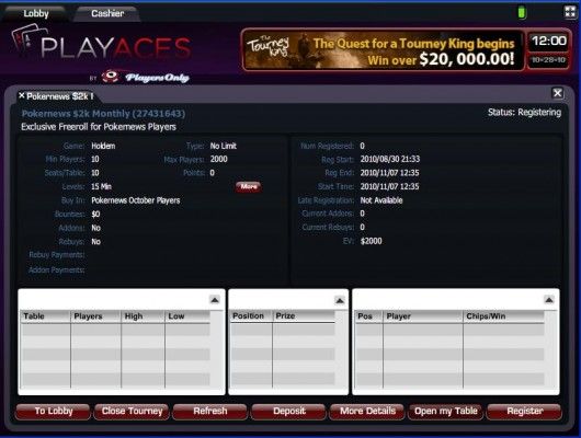 Nye månedlige .000 Freerolls fra PlayersOnly 101