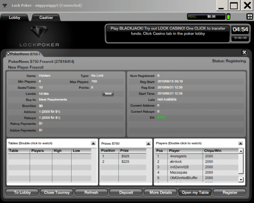 Club PokerNews eksklusive .500 freeroller hos Lock Poker i dag 14.desember kl 16:05 EST 102