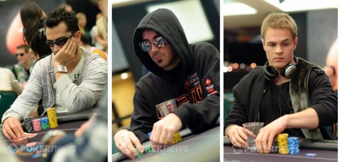 Den 2 nepřežili Antonio Esfandiari, Jason Mercier a Andrew Robl (zleva)