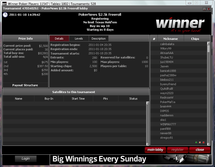 Winner Poker ir PokerNews nemokamų turnyrų serija tesiasi 101