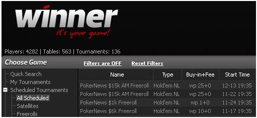 Winner Poker Freeroll za .000 se igra danas! 101