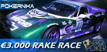 Lider PokerNika Rake Race @NoIQ Poker povećao prednost u trci 101