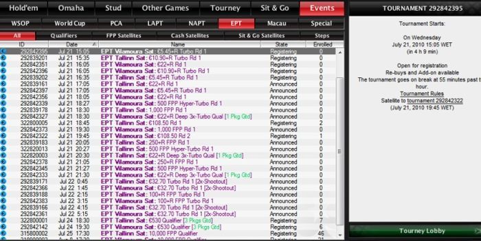 Sateliti na PokerStarsu za EPT Vilamoura, Portugal 101