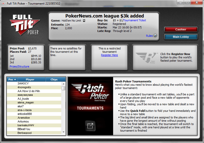 ,000 добавени в PokerNews Rush Poker турнир от 22:00 101