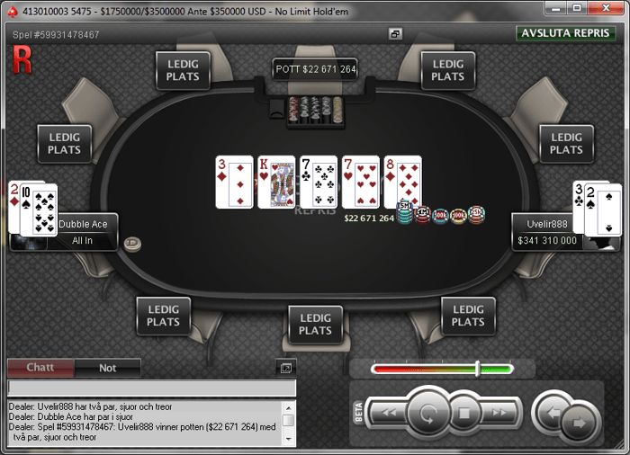 Uvelir888 vs Dubble Ace Heads-Up Sunday Storm