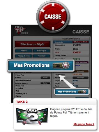 FullTiltPoker.fr - Double rasade de points VIP dans la promotion Take 2 101