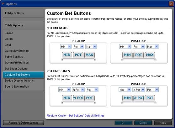 Подобрения в софтуера на Full Tilt Poker 101