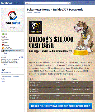 Følg vår Facebook side for passordene til disse pokerfreeroll turneringene.