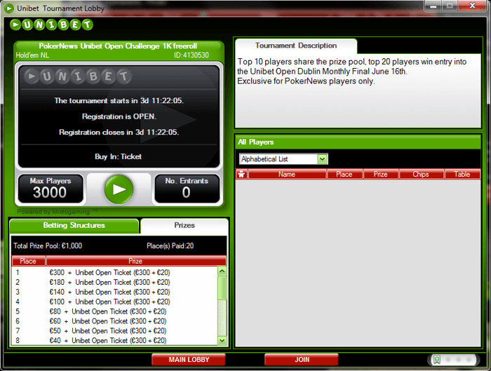 €30,000 Unibet Open Състезанието продължава 103