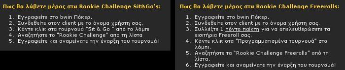 Rookie Challenge στο Bwin Poker 102