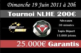 Eurosport Poker.fr : Satellite "Live Experience" - 25.000€ Cercle Cadet 101