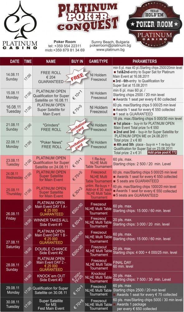 Класирайте се безплатно на Platinum Open с PokerNews 101